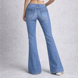 Vintage RARE Y2K 90s Lei Jean 3 x 29 low waist flare boot light wash Studded